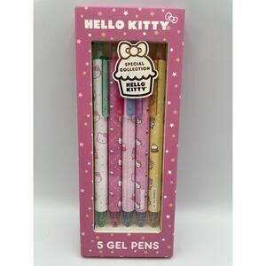 2024 Sanrio Hello Kitty 5 Gel Pens HK Starshine Pink Box Set Colored Ink